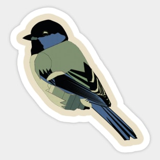 Fun little chickadee bird with 4 stylized options Sticker